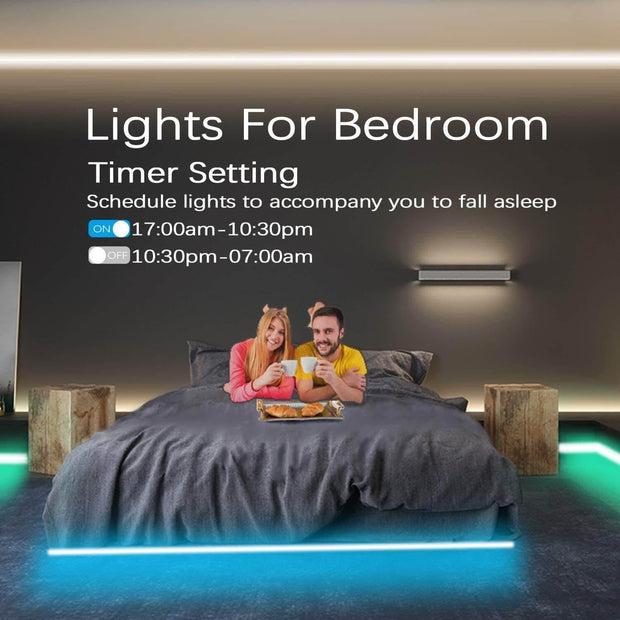 Bluetooth LED strip light 65.6 feet, smartphone APP control - cozylady